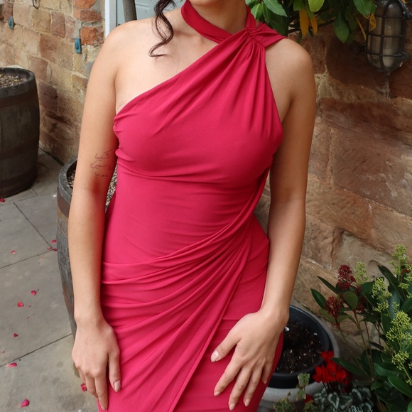 ASOS One-Shoulder Red Dress - Picture 3 of 5
